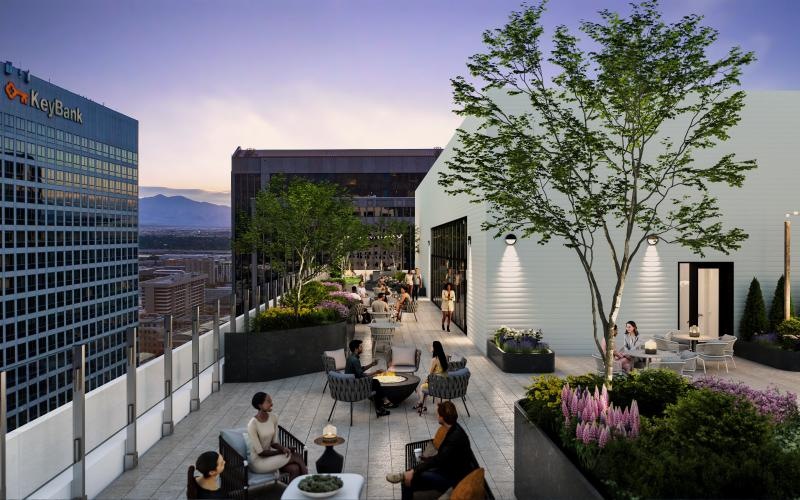 people sitting in chairs outside