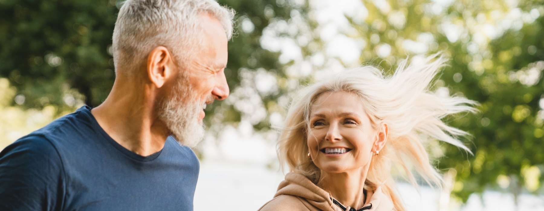 a man and a woman jogging