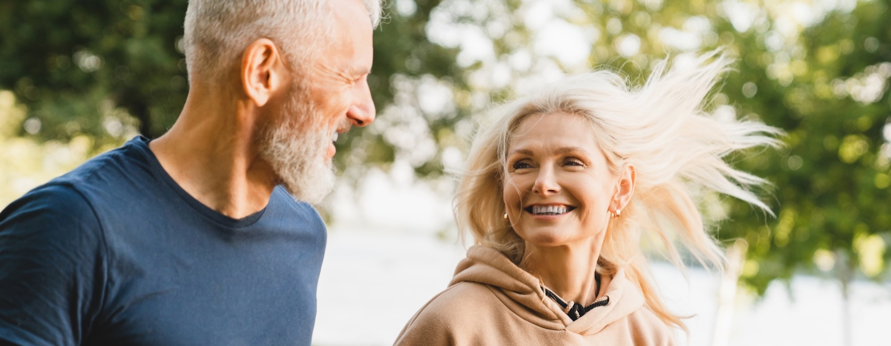 a man and a woman jogging